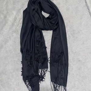 Black beaded pashmina
